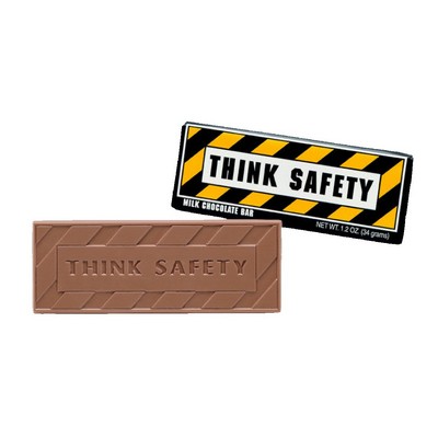 Think Safety 2"x5" Themed Milk Chocolate Wrapper Bar