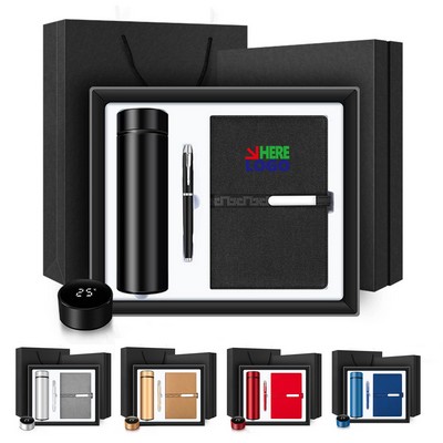 Lined Leather Notebook with Pen And Mug